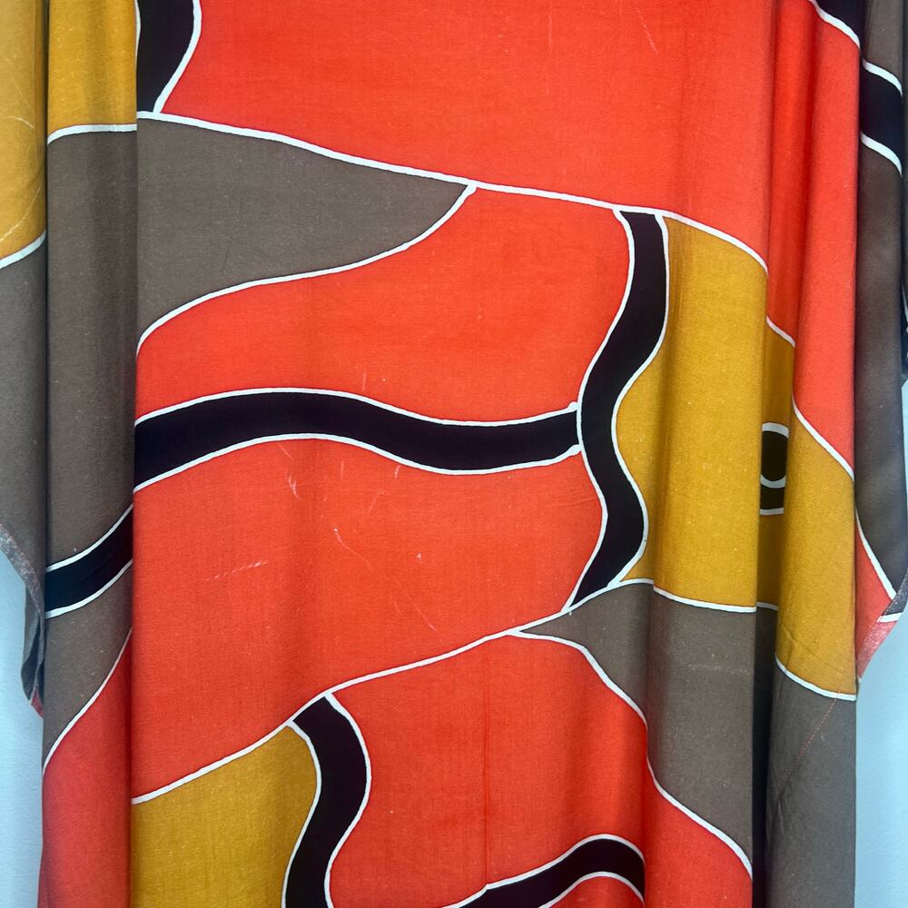 Midnight Velvet Duster Kimono Shawl Fringe Sz 2X Boho Lagenlook Artsy Abstract - Picture 5 of 8